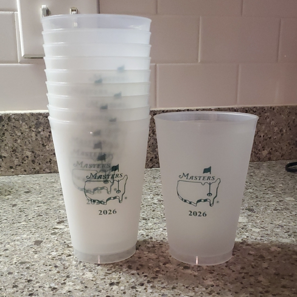 Set Of 10 Masters 2026 Frosted Plastic Cups
